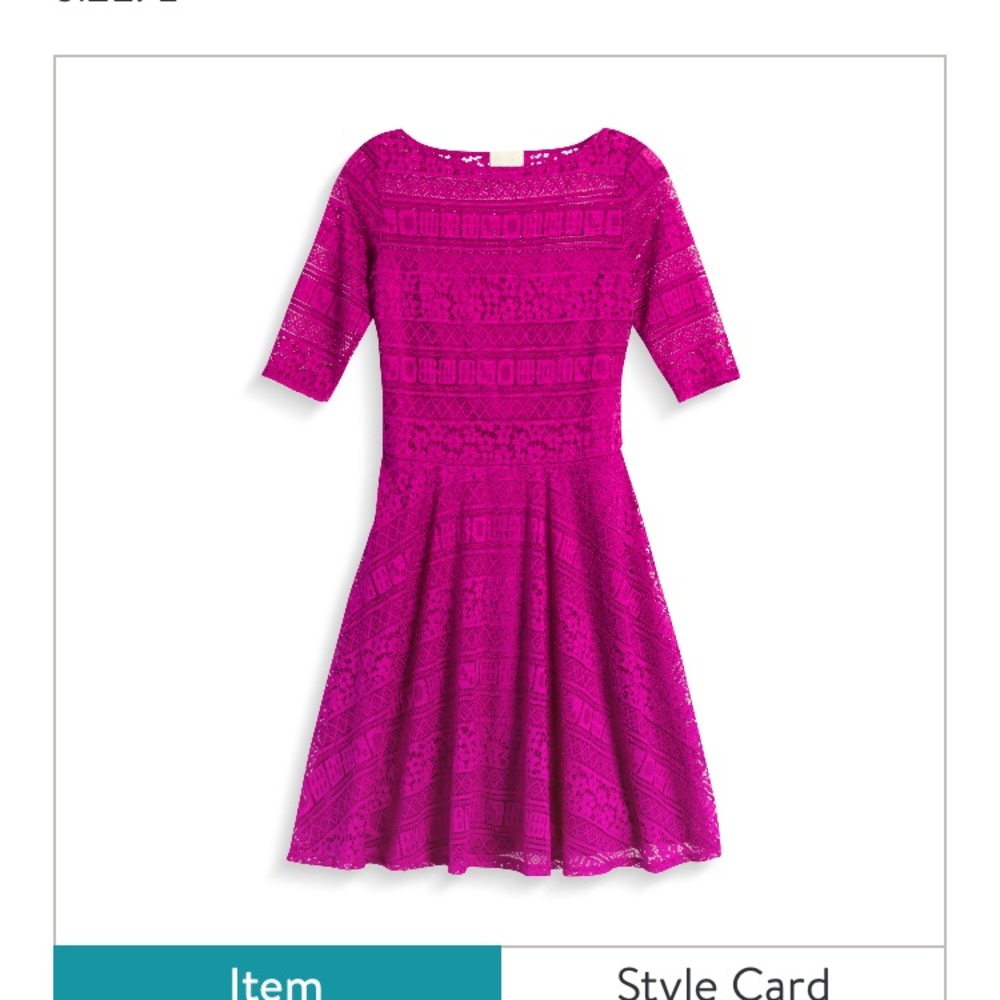 Versatile raspberry dress with lace overlay